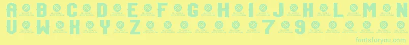 TeamJersey97Demo Font – Green Fonts on Yellow Background