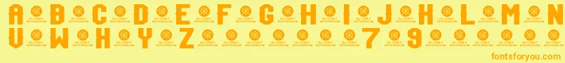 TeamJersey97Demo Font – Orange Fonts on Yellow Background