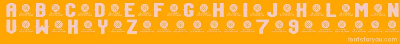 フォントTeamJersey97Demo – オレンジの背景にピンクのフォント