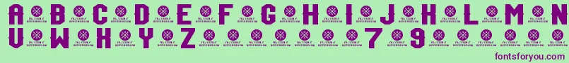 TeamJersey97Demo Font – Purple Fonts on Green Background