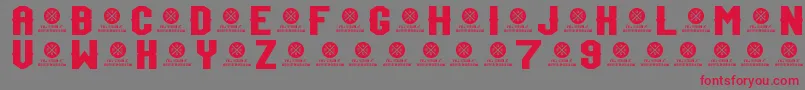 TeamJersey97Demo Font – Red Fonts on Gray Background