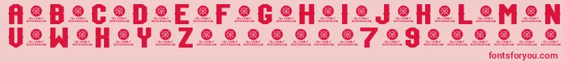 TeamJersey97Demo-Schriftart – Rote Schriften auf rosa Hintergrund