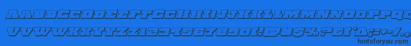 Chicagoexpress3Dital Font – Black Fonts on Blue Background