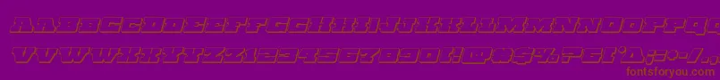Chicagoexpress3Dital-Schriftart – Braune Schriften auf violettem Hintergrund