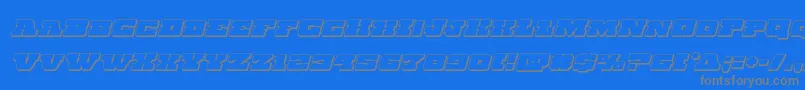 Chicagoexpress3Dital Font – Gray Fonts on Blue Background