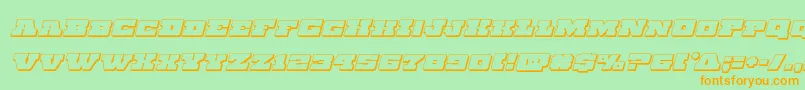 Chicagoexpress3Dital Font – Orange Fonts on Green Background