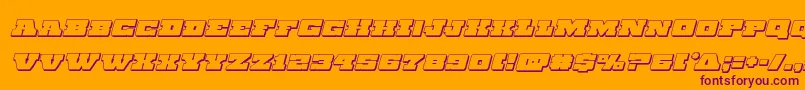 Chicagoexpress3Dital-Schriftart – Violette Schriften auf orangefarbenem Hintergrund