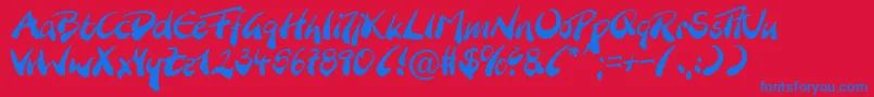 BranchingmouseBecker Font – Blue Fonts on Red Background