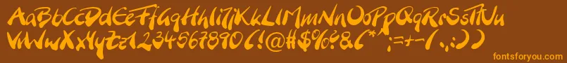 BranchingmouseBecker Font – Orange Fonts on Brown Background