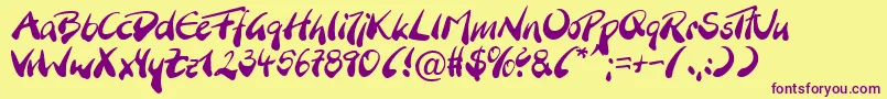 BranchingmouseBecker Font – Purple Fonts on Yellow Background