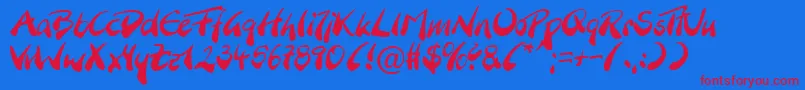 BranchingmouseBecker Font – Red Fonts on Blue Background