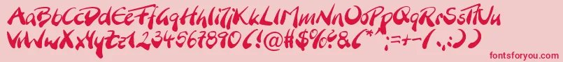 BranchingmouseBecker Font – Red Fonts on Pink Background