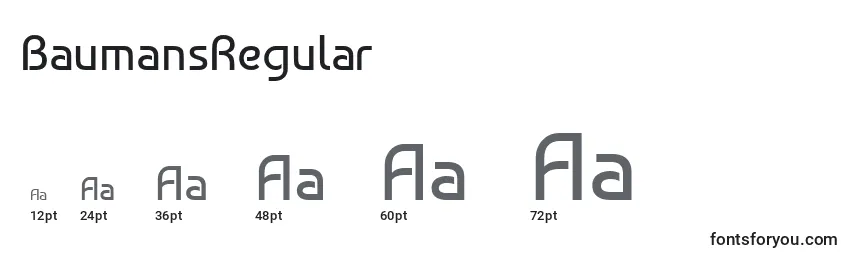 BaumansRegular Font Sizes