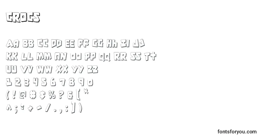 Schriftart Crocs – Alphabet, Zahlen, spezielle Symbole