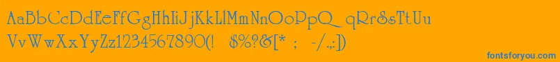 Universityc Font – Blue Fonts on Orange Background