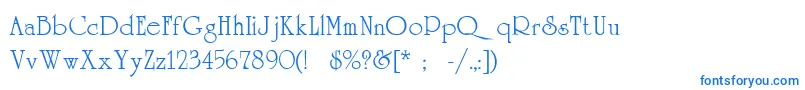 Universityc Font – Blue Fonts on White Background