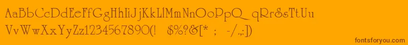 Universityc Font – Brown Fonts on Orange Background