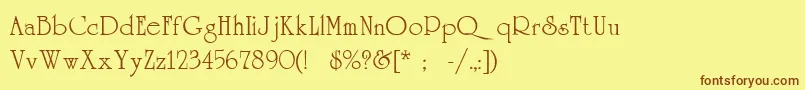 Universityc Font – Brown Fonts on Yellow Background