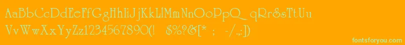 Universityc Font – Green Fonts on Orange Background