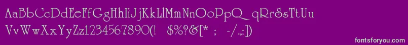 Universityc Font – Green Fonts on Purple Background