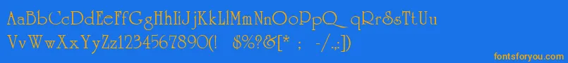 Universityc Font – Orange Fonts on Blue Background