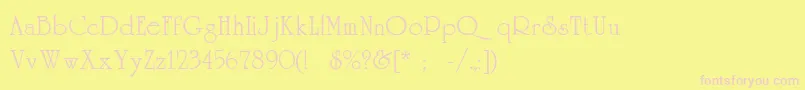 Universityc Font – Pink Fonts on Yellow Background