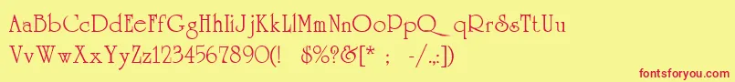Universityc Font – Red Fonts on Yellow Background