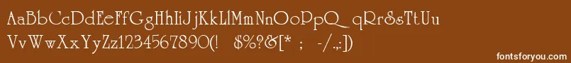 フォントUniversityc – 茶色の背景に白い文字