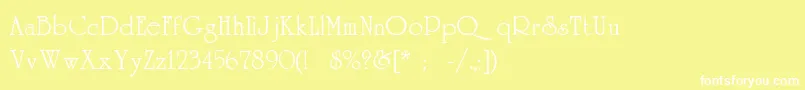 Подробнее о шрифте Universityc Шрифт Universityc – белые шрифты на жёлтом фоне