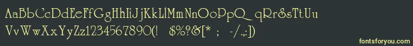 Universityc Font – Yellow Fonts on Black Background