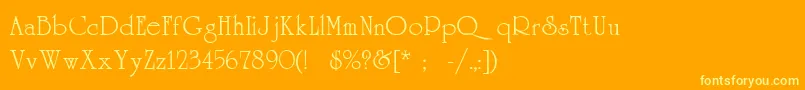 Więcej informacji o czcionce Universityc Czcionka Universityc – żółte czcionki na pomarańczowym tle