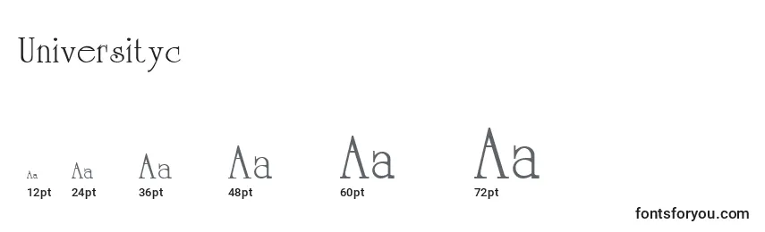 Universityc Font Sizes