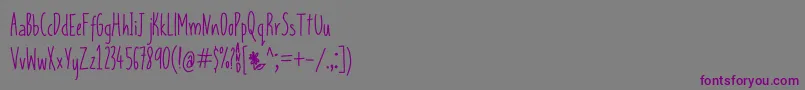 PushingUpDaisies-Schriftart – Violette Schriften auf grauem Hintergrund