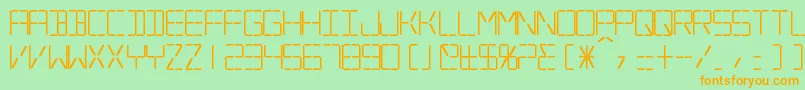 SilverballBold-Schriftart – Orangefarbene Schriften auf grünem Hintergrund