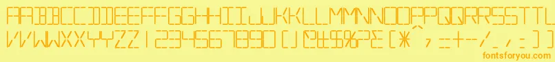 フォントSilverballBold – オレンジの文字が黄色の背景にあります。