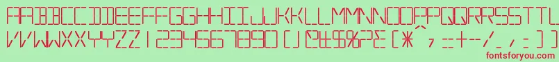 SilverballBold-Schriftart – Rote Schriften auf grünem Hintergrund