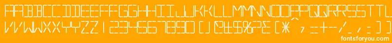 SilverballBold-Schriftart – Weiße Schriften auf orangefarbenem Hintergrund