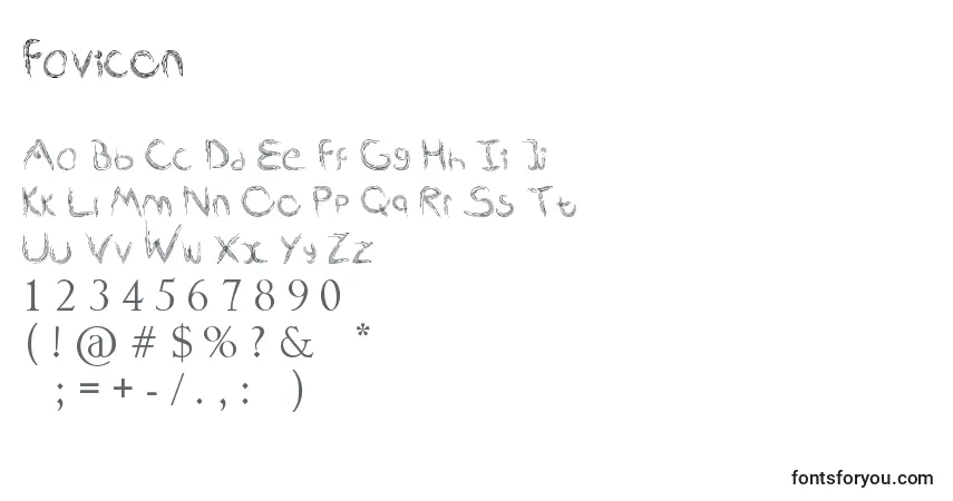 A fonte Favicon – alfabeto, números, caracteres especiais