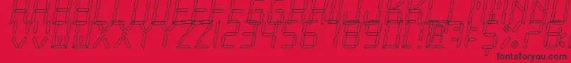 NewXDigitalTfbHollow Font – Black Fonts on Red Background