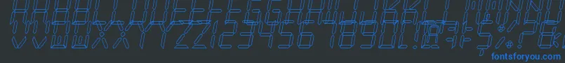 NewXDigitalTfbHollow Font – Blue Fonts on Black Background