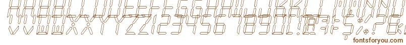 Czcionka NewXDigitalTfbHollow – brązowe czcionki na białym tle