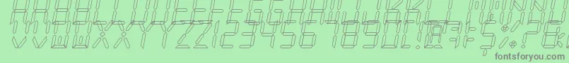 NewXDigitalTfbHollow Font – Gray Fonts on Green Background