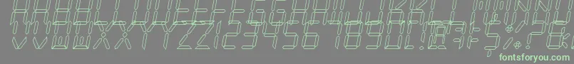 NewXDigitalTfbHollow Font – Green Fonts on Gray Background