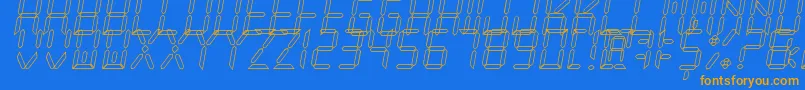 NewXDigitalTfbHollow Font – Orange Fonts on Blue Background