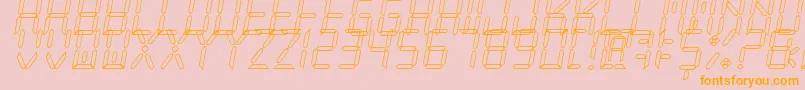 NewXDigitalTfbHollow Font – Orange Fonts on Pink Background