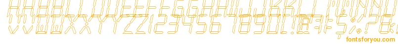 NewXDigitalTfbHollow Font – Orange Fonts on White Background