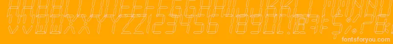 NewXDigitalTfbHollow Font – Pink Fonts on Orange Background