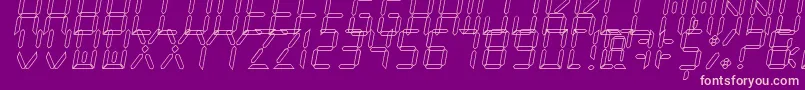 NewXDigitalTfbHollow-fontti – vaaleanpunaiset fontit violetilla taustalla