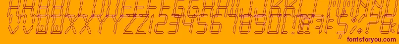 NewXDigitalTfbHollow Font – Purple Fonts on Orange Background