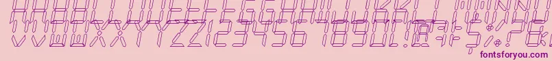 NewXDigitalTfbHollow-Schriftart – Violette Schriften auf rosa Hintergrund